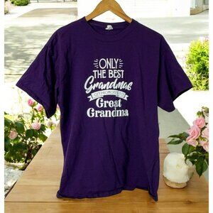 Best Grandma Get Promoted to Great Grandma Purple T Shirt Size XL Gift